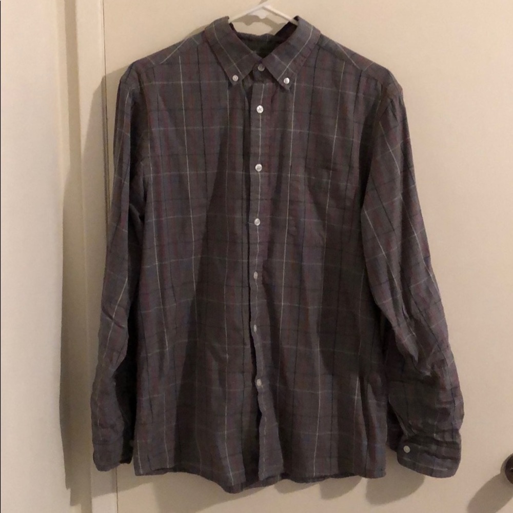 Plaid Long Sleeve Button Down Collar Shirt